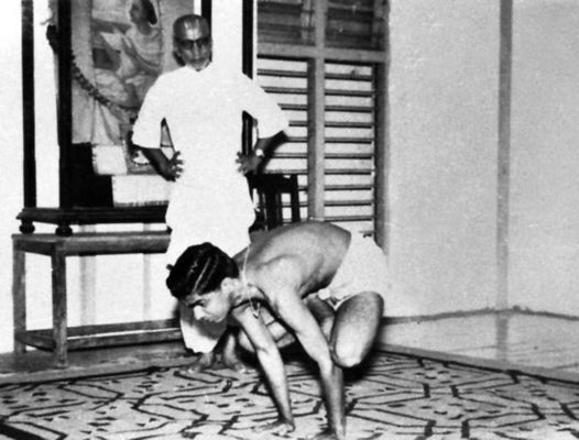 Krishnamacharya with his son Desikachar