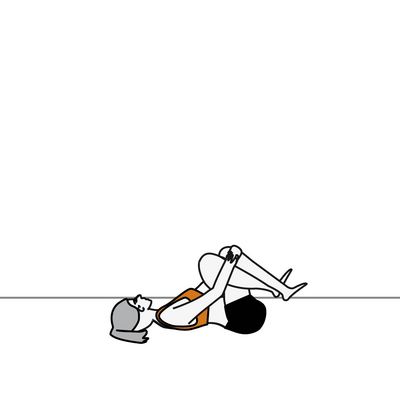 Lying on back with legs hugged