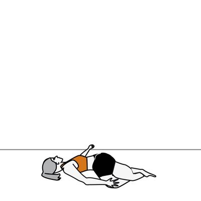 Crocodile with crossed legs