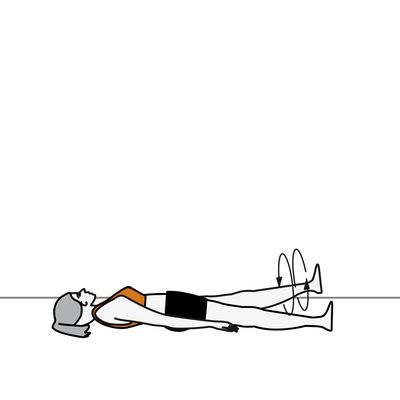 Circling legs lying in supine position