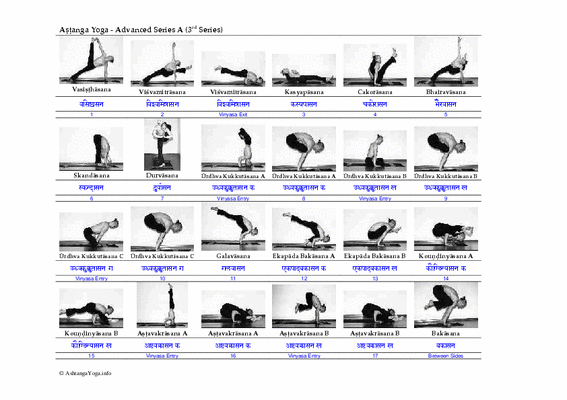 Ashtanga Yoga Primary Series Chart