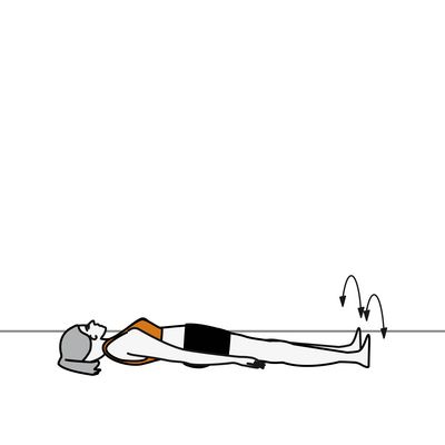 loosen up the legs lying on your back
